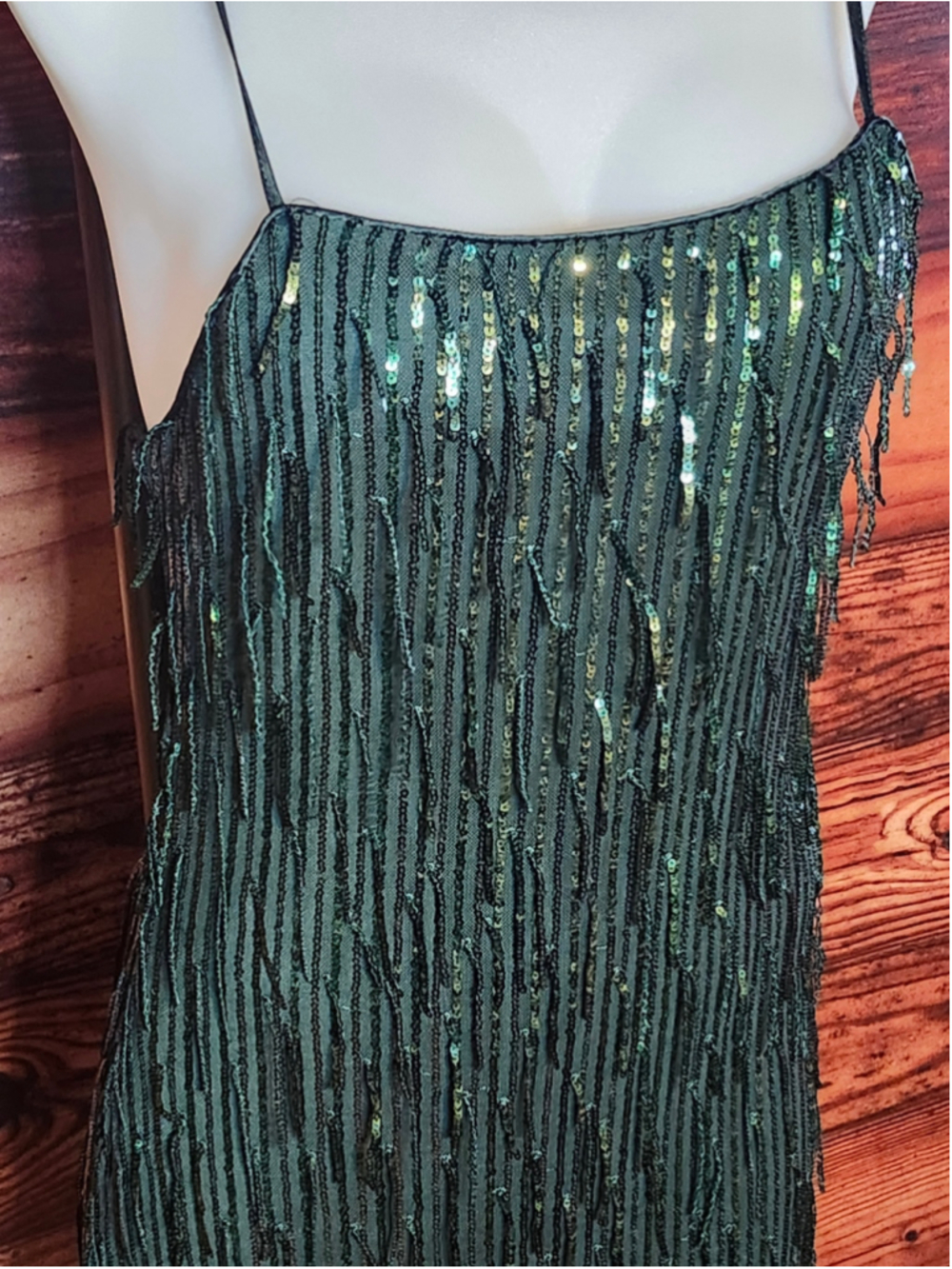 Women's Altar'd State Sequin Mini Dress Green Size L - Picture 3 of 4